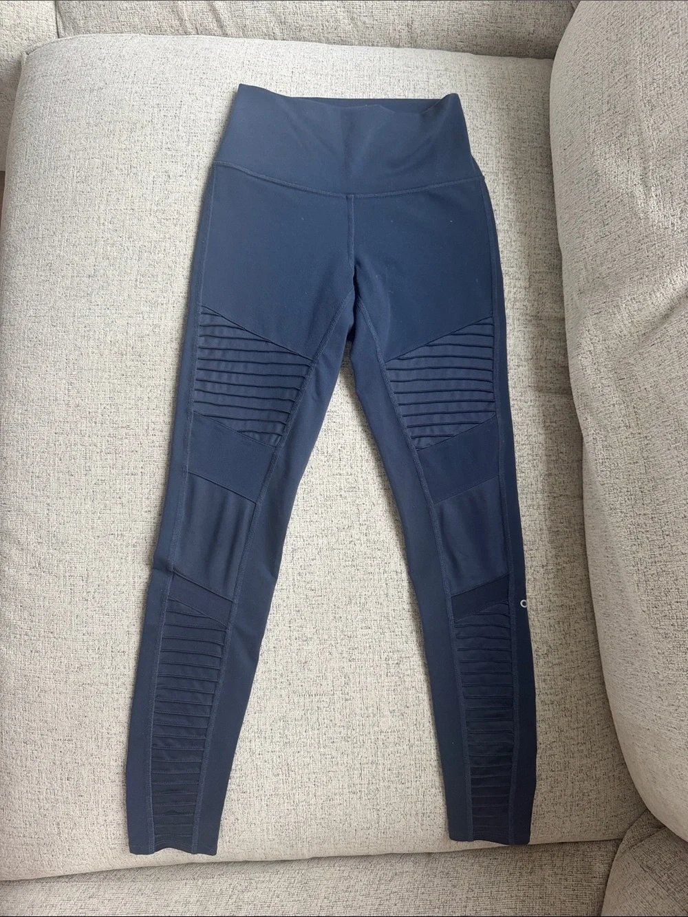 ALO Yoga Navy Ribbed Panel Leggings